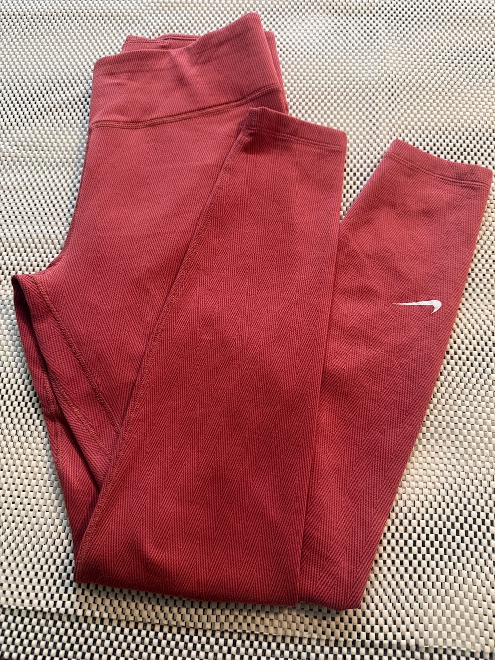 Nike Girls Maroon Performance Leggings with Swoosh